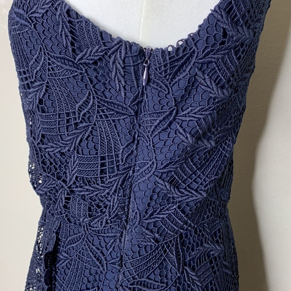 Reiss‎ Rayna Wrap Front Lace Dress, Navy size 8 - Picture 8 of 11